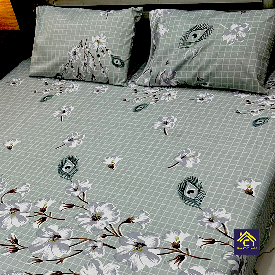 Comforter House | Pure Cotton Bed Sheet | Double Bed | King Size | Export Quality