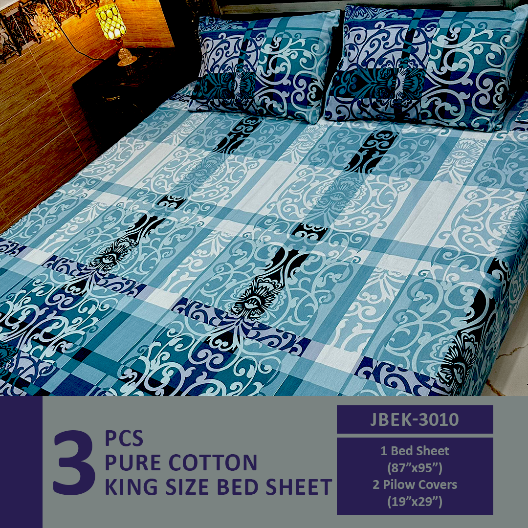 Comforter House | Pure Cotton Bed Sheet | Double Bed | King Size | Export Quality