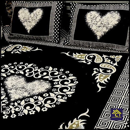 Comforter House | 4 Pcs Velvet Jacquard Fancy Bed Set