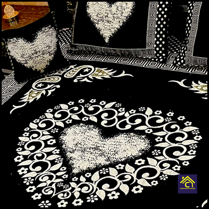 Comforter House | 4 Pcs Velvet Jacquard Fancy Bed Set