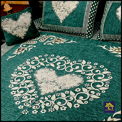 Comforter House | 4 Pcs Velvet Jacquard Fancy Bed Set