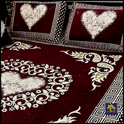 Comforter House | 4 Pcs Velvet Jacquard Fancy Bed Set