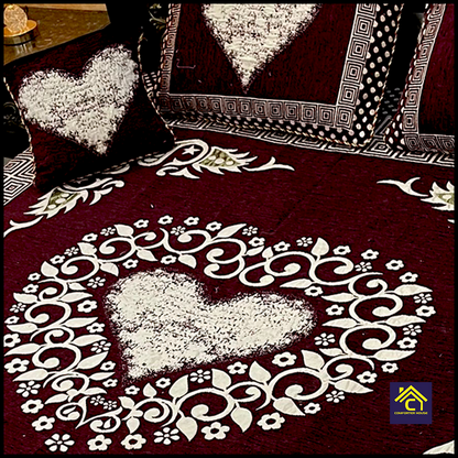 Comforter House | 4 Pcs Velvet Jacquard Fancy Bed Set