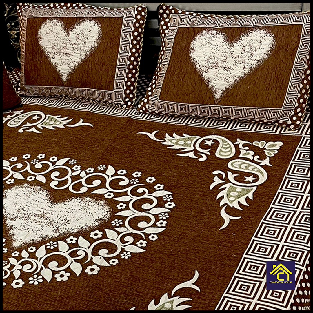 Comforter House | 4 Pcs Velvet Jacquard Fancy Bed Set