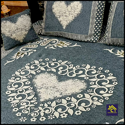 Comforter House | 4 Pcs Velvet Jacquard Fancy Bed Set