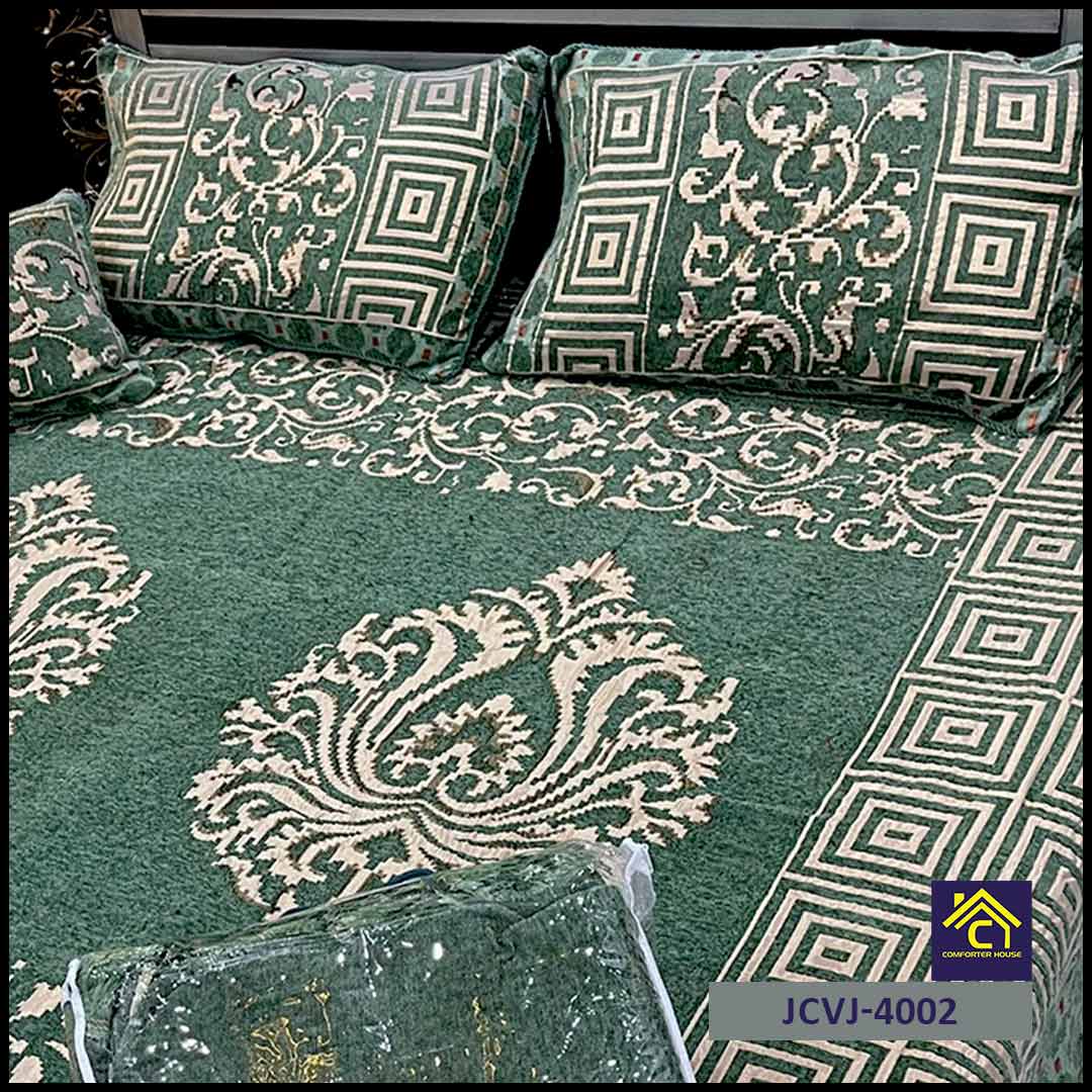 Comforter House | 4 Pcs Velvet Jacquard Fancy Bed Set