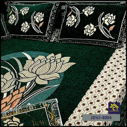 Comforter House | 4 Pcs Velvet Jacquard Fancy Bed Set