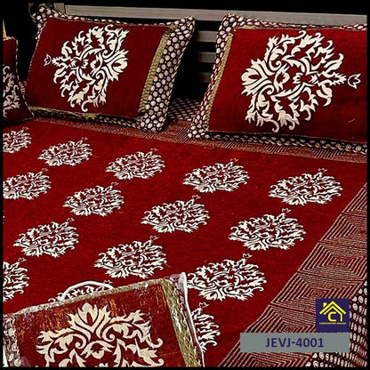 Comforter House | 4 Pcs Velvet Jacquard Fancy Bed Set