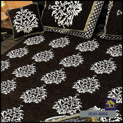 Comforter House | 4 Pcs Velvet Jacquard Fancy Bed Set