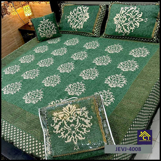 Comforter House | 4 Pcs Velvet Jacquard Fancy Bed Set