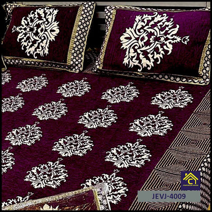 Comforter House | 4 Pcs Velvet Jacquard Fancy Bed Set