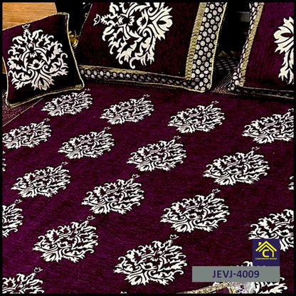 Comforter House | 4 Pcs Velvet Jacquard Fancy Bed Set